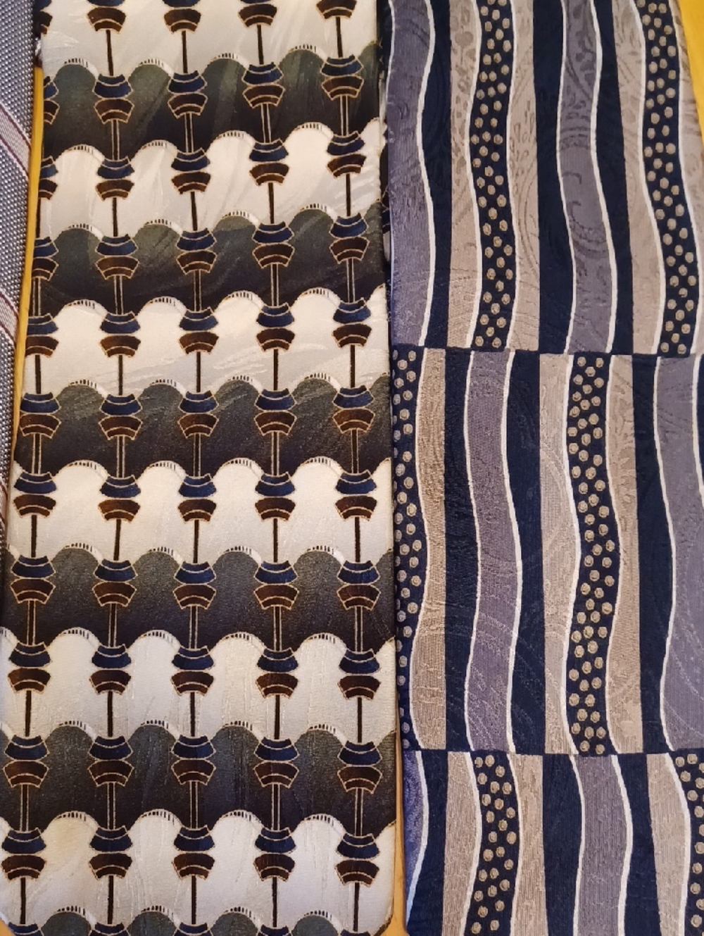 Lot Of 6 Neck Ties 1 Is 100% Polyester 5 Are 100% Silk Mosaic Brand Needs Sewing - Picture 11 of 12